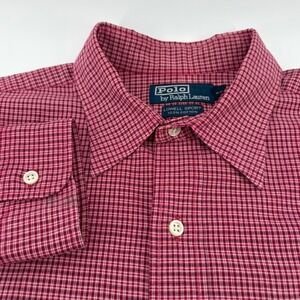 Polo Ralph Lauren Men's XL Long‎ Sleeve Button Down Shirt Red Plaid